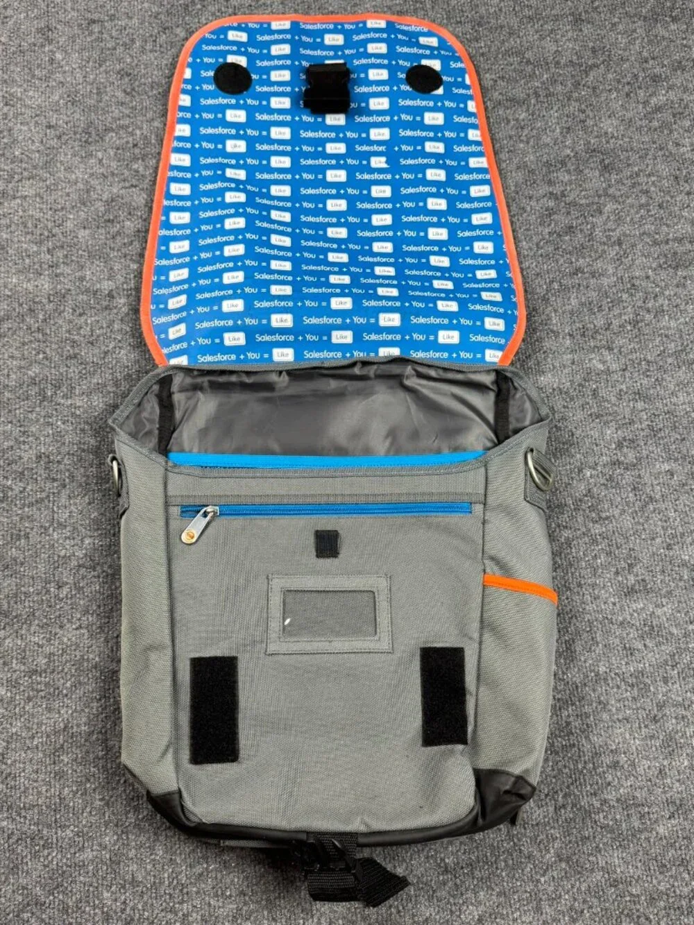 Salesforce Unisex Gray Orange Messenger Laptop Bag Tech Promo Flaw